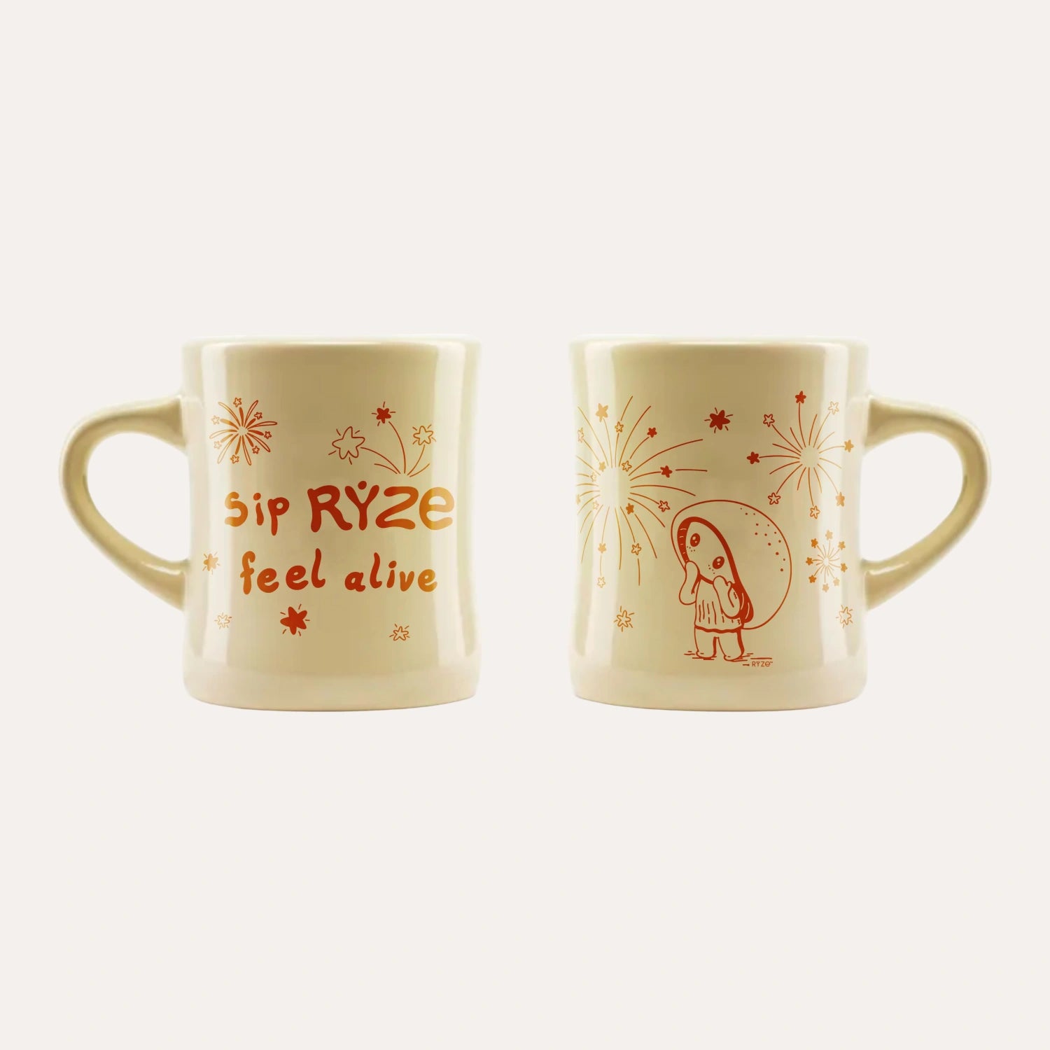 RYZE Fireworks Feel Alive Mug Front Back